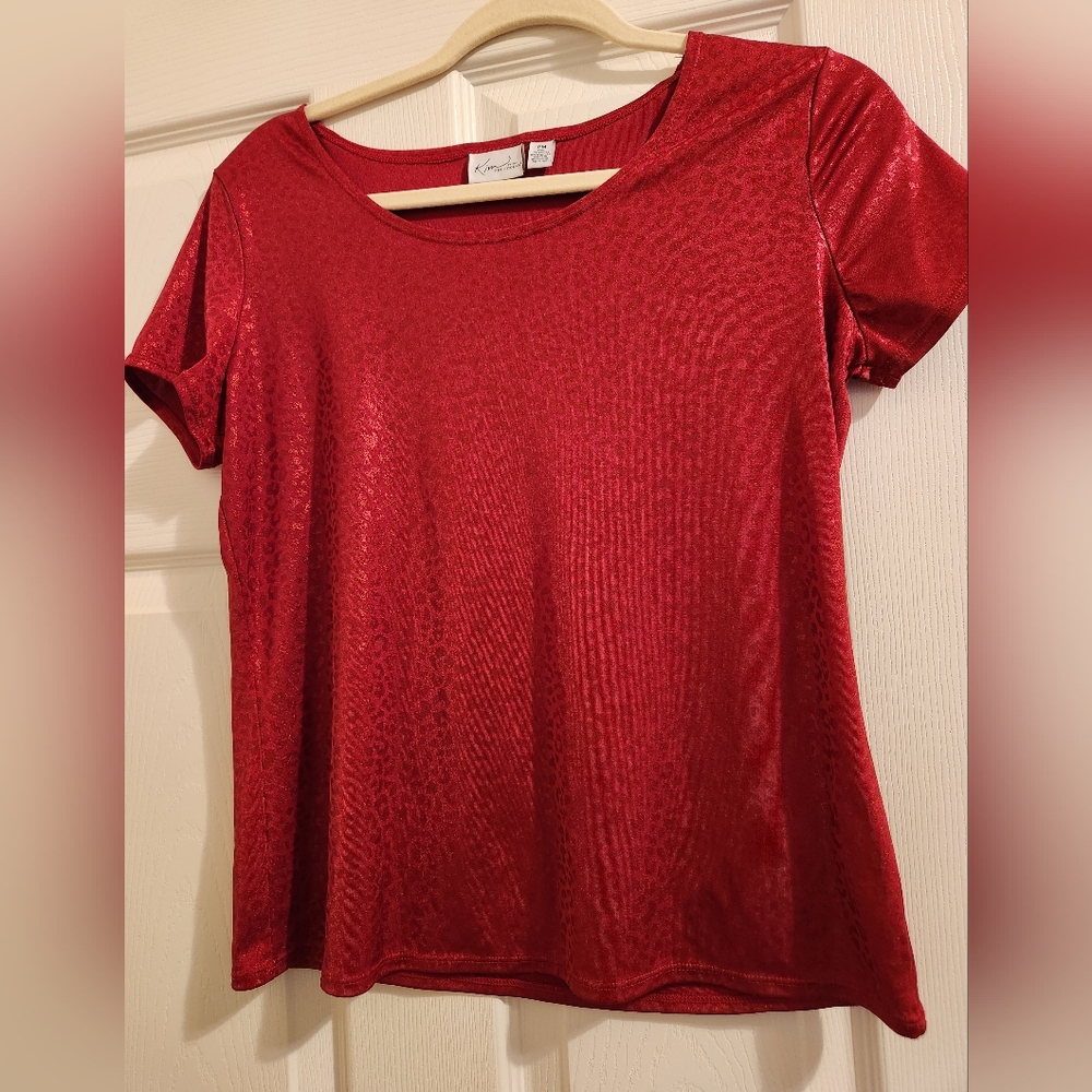 Kim Rogers red leopard top